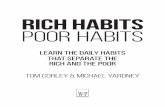 RICH HABITS POOR HABITS Habits... · act and behave. It is a book about developing Rich Habits (the habits most rich people exhibit) and deleting Poor Habits. But don’t misunderstand