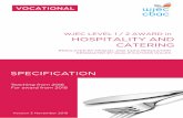 WJEC LEVEL 1 / 2 AWARD in HOSPITALITY AND CATERING · catering operations and may have some inaccuracies and omissions. Level 2 Pass Candidates recall, select and communicate sound
