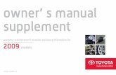owner’s manual supplements3.amazonaws.com/toyota.site.p01/toyota/manuals/OMS1009U/OMS1009U.pdf · owner’s manual supplement warranty, maintenance & roadside assistance information