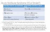 Acute Vestibular Syndrome (VS or Stroke?)vertigoclinic.in/wp-content/uploads/2018/09/Clinical...Acute Vestibular Syndrome (VS or Stroke?) Three-step “H.I.N.T.S.” eye examination