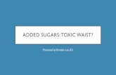 Added sugars: toxic Waist? - Brandon Lukas Lee, MS, RD ......The fructose in added sugars appears to increase liver, muscle and visceral fat. Excess fat anywhere in the body increases