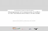 Management of Community Conflict in the Southern Province ... · Management of Community Conflict in the Southern Province of Rwanda Implemented by IBUKA in collaboration with GIZ/ZFD