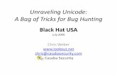 Unraveling Unicode: A Bag of Tricks for Bug Hunting Transformation… · Black Hat USA July 2009 Chris Weber chris@casabasecurity.com Casaba Security Unraveling Unicode: A Bag of