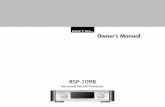 Owner’s Manual - iXBT.com · Owner’s Manual RSP-1098 Surround Sound Processor SURROUND SOUND PROCESSOR RSP-1098 STANDBY ZONE 2 PATH SPEAKER PUSH MODE DISPLAY MENU MUTE FUNCTION