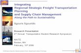 Integrating Regional Strategic Freight Transportation ......Integrating Regional Strategic Freight Transportation Planning and Supply Chain Management Along the Path to Sustainability