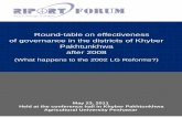 Round-table on effectiveness of governance in the ... downloads/Misc pdf/Roundta… · Round-table on effectiveness of governance in the districts of Khyber Pakhtunkhwa after 2008