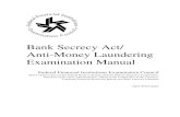 Bank Secrecy Act/ Anti-Money Laundering Examination Manual BSA-AML Exam Manual.pdf · Manual includes an introductory overview and accompanying examination and testing procedures,