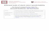 Effi cient tests of stock return predictability€¦ · Eﬃcient Tests of Stock Return Predictability ... James Stock, Mark Watson, the refer-ees, and seminar participants at Harvard,