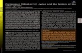 Proterozoic Milankovitch cycles and the history of the solar … · 2018-06-01 · Proterozoic Milankovitch cycles and the history of the solar system Stephen R. Meyersa,1 and Alberto