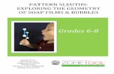 Geometry of Soap Films and Bubbles Fall 2015 · PATTERNSLEUTHS:’ EXPLORINGTHEGEOMETRY’ OFSOAPFILMS&BUBBLES’’!!! Grades6)8’ Zometool’Inc.’ 1040Boston’Ave’ Longmont’CO’80501’