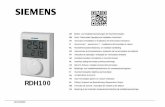 BT Residential Controls - Instruction Manual - Siemens€¦ · A6V101035984 RDH100 DE Bedien- und Installationsanweisungen für Raumthermostaten EN Room Thermostats Operating and