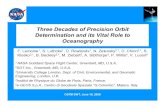 Three Decades of Precision Orbit Determination and its ... · Three Decades of Precision Orbit Determination and its Vital Role to Oceanography F. Lemoine1, S. Luthcke1, ... Accuracy