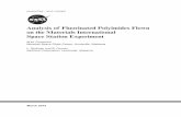 Analysis of Fluorinated Polyimides Flown on the Materials ...ANALYSIS OF FLUORINATED POLYIMIDES FLOWN ON THE MATERIALS INTERNATIONAL SPACE STATION EXPERIMENT 1. INTRODUCTION Since