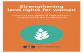Strengthening land rights for women€¦ · when strengthening land rights for women Not Oxen, But Tractors for Female Headed Households ... realise that increased participation by