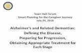 Alzheimer’s and Related Dementias: Defining the Disease ... · • The frequency of the next 4 most common dementias are listed below and coupled with Alzheimer’s disease ...