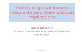 Trends in global income inequality and their political ... Presentation 12.9.14.pdfTrends in global income inequality and their political implications Branko Milanovic LIS Center;