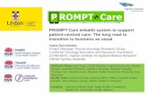 PROMPT-Care eHealth system to support patient-centred care ... · clinical decisions and patient self-management, based on decision-support algorithms c) data retrieval for evaluation