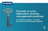 Diversity at work: Alternative diversity management practices · Social Identity Theory (SIT) • Explains intergroup behavior o positive distinctiveness of own group vs other social