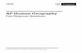 AP Human Geography - pardihistory.weebly.com · HUMAN GEOGRAPHY FREE-RESPONSE QUESTIONS HUMAN GEOGRAPHY SECTION II Time—1 hour and 15 minutes . Percent of total score —50 . Directions:
