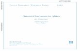 Financial Inclusion in Africa - World Bank · Financial Inclusion in Africa. An Overview. Asli Demirgüç-Kunt. Leora Klapper. The World Bank Development Research Group. Finance and