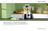 MULTI-PURPOSE POWER BLENDER · Easy to clean Cleaning the jug of the power blender is a breeze. Just pour water into the jug and press the “clean” button on the control panel.