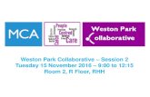 Weston Park Collaborative Tuesday 15 November …...2016/11/15  · Agenda Time Topic Who 9.00 Welcome & Agenda Jim 9.05 Progress update from Outpatients Outpatients 9.15 Progress