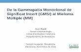 De la Gammapatia Monoclonal de Significat Incert (GMSI) al … · 2015-11-06 · De la Gammapatia Monoclonal de Significat Incert (GMSI) al Mieloma Múltiple (MM) Joan Bladé Servei