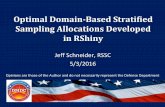 in RShiny Sampling Allocations Developed Optimal Domain ... · Optimal Domain-Based Stratified Sampling Allocations Developed in RShiny. 2 Serving Those Who Serve Our Country •