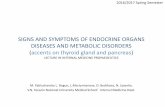 SIGNS AND SYMPTOMS OF ENDOCRINE ORGANS DISEASES AND ... · Definition of endocrine system 1 The endocrine system is a group of glands (organs ) that regulate physiological functions