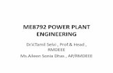 ME8792 POWER PLANT ENGINEERING · ME8792 POWER PLANT ENGINEERING Dr.V.Tamil Selvi , Prof.& Head , RMDEEE ... –Single ebb-cycle system –Single tide-cycle system –Double tide