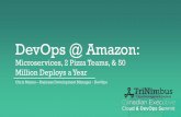 DevOps @ Amazon - Store & Retrieve Data Anywhere · DevOps @ Amazon: Microservices, 2 Pizza Teams, & 50 Million Deploys a Year Chris Munns –Business Development Manager - DevOps