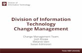Division of Information Technology Change Management · 2020-03-09 · Division of Information Technology. Change Management Roles. Change Fulfiller •Documents and submits Change