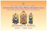 APRIL - JUNE 2020 · 06:45 PM SAHASRA DEEPOTSAVAM, Nakshatreshti Parayanam, Neerajanam 07:15 PM Sri Maha Lakshmi Sahasra Nama Archana 08:00 PM GARUDA VAHANA SEVA z z z z z z z z z