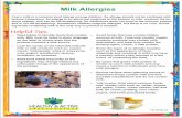 Milk Allergies - healthypreschoolers.com€¦ · Milk Allergies Tip Sheet 43 Read labels to identify foods that contain milk. Milk must be listed in plain language on the label or