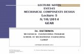 LECTURE NOTES ENT345 MECHANICAL COMPONENTS …portal.unimap.edu.my/portal/page/portal30/Lecture...A 17-tooth spur pinion has a diametral pitch of 8 teeth/in, runs at 1120 rev/min,