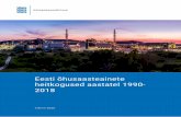 Eesti õhusaasteainete heitkogused aastatel 1990-2018 · põhjustas energia tootmise mahu vähenemine – kütusena kasutatava põlevkivi kogus vähenes 231 PJ-lt4 1990. aastal 167