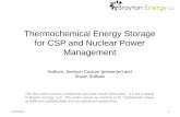 Thermochemical Energy Storage for CSP and Nuclear Power ... Storage for Gen... · • Departure from the state-of-the-art in CSP plant layout. • Critical to the success of this