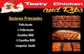 menu - Tasty Chicken & Ribs | Restaurantes | Ponce | Puerto Rico … · Tasty Chicken Selección de Almuerzos Semanal Arroces Lnnganiza, Paella Criolla, Pollo, Jamón, Cebolla, Oriental