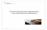 CCOOUURRTT TTRRAANNSSCCRRIIPPTT … · 6.1.1 Court of Appeal for Ontario and Divisional Court Transcripts (Solicitor-Initiated Appeals) In accordance with the transcript fees outlined