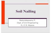 Soil Nailing - sjce.ac.in · Soil Nailing Nanjundaswamy P. Dept. of Civil Engineering S J C E, Mysore In-situ placement condition In-situ driven condition. Soil Nailing In-situ soil