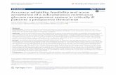Accuracy, reliability, feasibility and nurse acceptance of ... · glucose management system in critically ill ... feasibility, nurse acceptance and accuracy of this subcuta - ...
