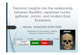 Genomic insights into the relationship between Neolithic ... · between Neolithic Japanese hunter-gatherer, Jomon, and modern East Eurasians ... Ainu Ryukyuan Mainland Japanese Han