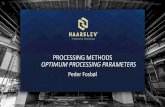 PROCESSING METHODS OPTIMUM PROCESSING PARAMETERS · 25 - Short retention time, high Capacity - Mincing of fish and short retention time reduces oil content in meal approx. 1-2 %.