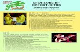 Sponsorship Opportunities · 2017-12-14 · SPOTLIGHT SINGER $20,000 Year-Long Sponsor ($10,000 Single Festival) You get to be in the spotlight! A singer is the poet and voice of