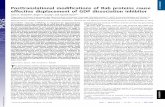 Posttranslational modifications of Rab proteins cause ... · Posttranslational modifications of Rab proteins cause effective displacement of GDP dissociation inhibitor Lena K. Oesterlina,