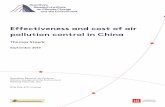 Effectiveness and cost of air pollution€¦ · Effectiveness and cost of air pollution control in China Thomas Stoerky September 2018 Abstract I evaluate the e ectiveness and cost