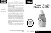 Personal • Portable Ultrasonic Humidifier€¦ · Personal • Portable Ultrasonic Humidifier Instruction Manual and Warranty Information El manual en español empieza a la página
