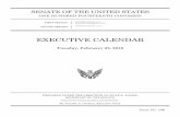EXECUTIVE CALENDAR - Senate€¦ · executive calendar prepared under the direction of julie e. adams, secretary of the senate by jennifer a. gorham, executive clerk one hundred fourteenth