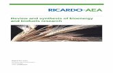 Review and synthesis of bioenergy and biofuels researchsciencesearch.defra.gov.uk/Document.aspx?Document=12146_Revie… · Review and synthesis of bioenergy and biofuels research