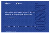 LEGGE DI BILANCIO 2017 - Diritto Bancario · legge di bilancio 2017, istituisce un fondo, con per 45 milioni di risorse euro per l’anno 2017, per la realizzazione d’interventi